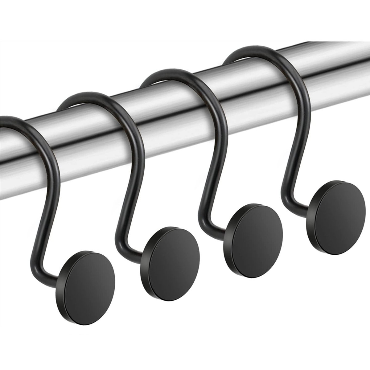 12 Pieces, Metal, Shower Curtain Rings, Modern Decorative Design